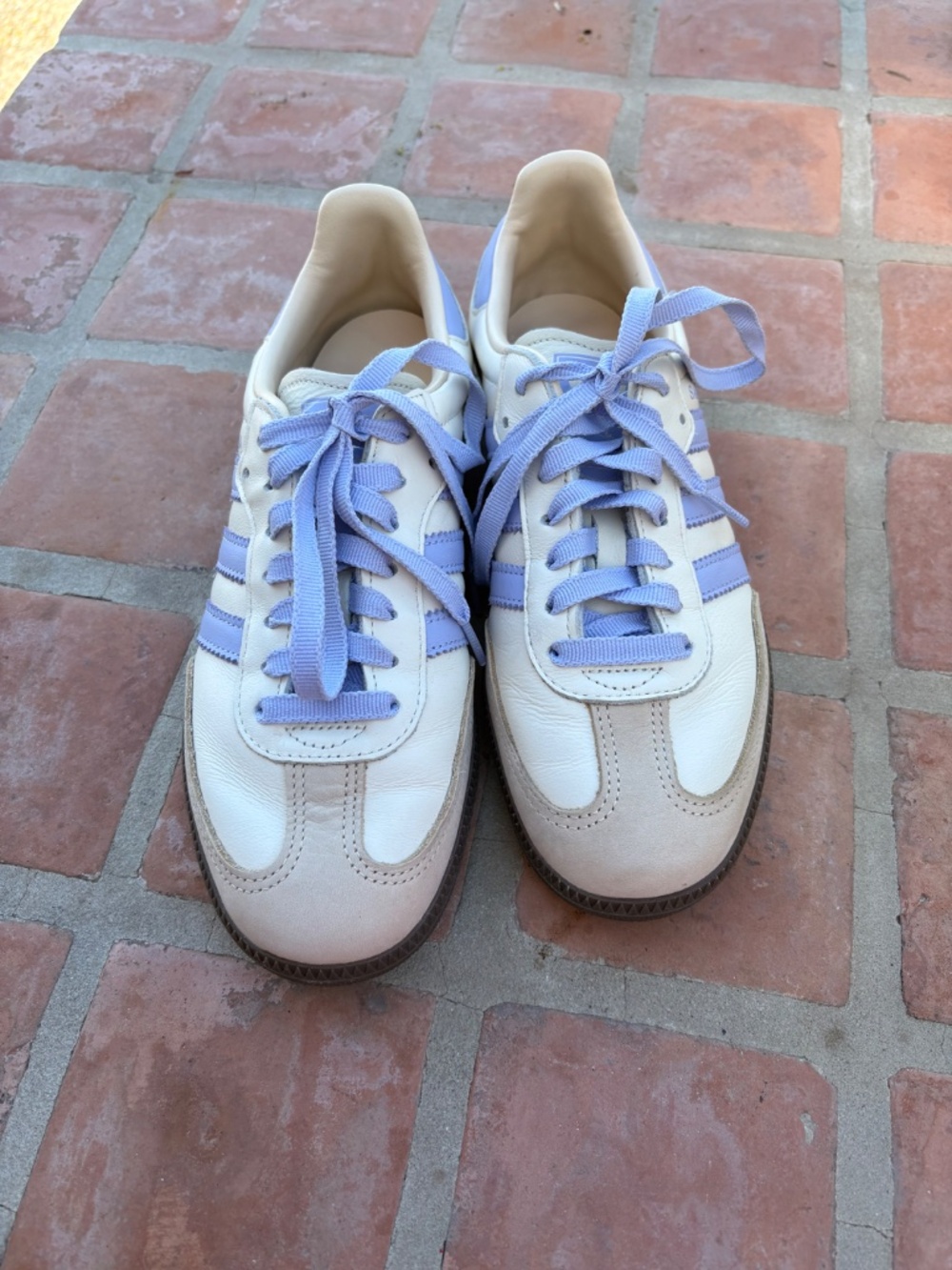 Adidas Samba OG W Women’s Cream Lavender Stripes Sneakers Size 8 - Picture 4 of 6